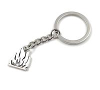 Onwomania Feu de camp Fourneau Feu Porte-clés métal Porte-bonheur en boîte cadeau alu, idéal pour faire un cadeau