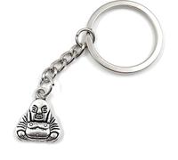 Onwomania Figure de Bouddha Dick Bouddhisme Porte-clés métal porte-bonheur en boîte cadeau alu, idéal pour offrir en cadeau