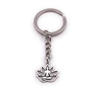 Onwomania - "Fleur de lotus yoga hindouisme Porte-clés - porte-bonheur en métal idéal comme cadeau, par exemple pour le meilleur ami, le meilleur ami, maman - pour hommes, femmes et enfants
