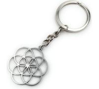 Onwomania Fleur de Yoga Motif Porte-clés métal porte-bonheur en boîte cadeau alu, idéal pour offrir en cadeau