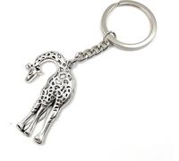 Onwomania Girafe qui se baisse Porte-clés métal porte-bonheur dans boîte cadeau alu, idéal pour offrir