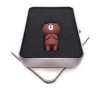 Onwomania Grizzly Clé USB 3.0 en forme d'ours marron dans une boîte cadeau en aluminium 128 Go