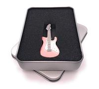 Onwomania Guitare Instrument de Musique Guitare électrique Argent Rose Rose Strass Scintillant Clé USB dans Une boîte Cadeau 8 Go USB 2.0