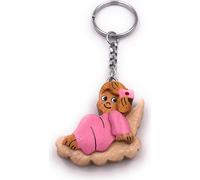 Onwomania Handmade bois porte-clés fille Dirn sur un nuage mignon
