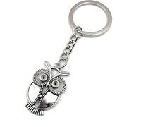Onwomania Hibou animal oiseau Porte-clés métal porte-bonheur en boîte cadeau alu, idéal pour offrir en cadeau