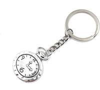 Onwomania Horloge Simple Heure Mur Porte-clés Métal Porte-bonheur en boîte cadeau alu, idéal à offrir