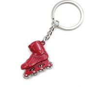 Onwomania Inline Skates Rouge Porte-clés métal porte-bonheur dans boîte cadeau en alu, idéal pour offrir en cadeau