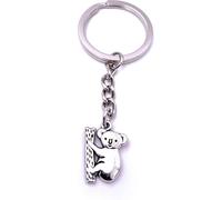 Onwomania Koala Ours Eucalyptus Porte-clés Argent Métal