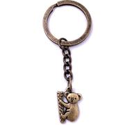 Onwomania Koala Ours Eucalyptus Porte-clés Bronze Métal