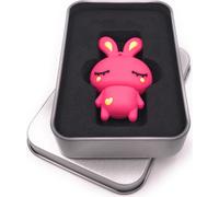 Onwomania Lapin rose mignon Pâques Clé USB en boîte cadeau alu 128 GB USB 3.0