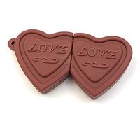 Onwomania Love Love Heart Double Heart Marron Funny USB Stick 16 Go USB 3.0 Support de données USB