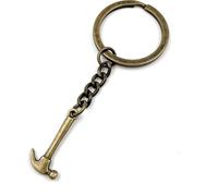 Onwomania Marteau Outil Porte-clés métal Porte-bonheur en boîte cadeau alu, idéal pour offrir en cadeau