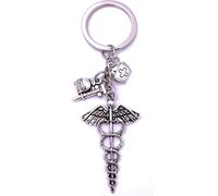 Onwomania Médecin Santé Medi Pack Seringue Porte-clés Argent Métal