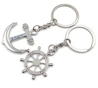 Onwomania Navigation Partenaire Couple Love Amour Porte-clés métal porte-bonheur dans boîte cadeau alu, idéal pour offrir