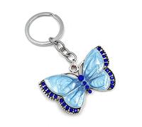Onwomania - "Papillons bleus papillon Porte-clés - porte-bonheur en métal idéal comme cadeau, par exemple pour le meilleur ami, le meilleur ami, maman - pour hommes, femmes et enfants