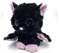 Onwomania Peluche Doudou Chien volant Chauve-souris Hauteur 19 cm Noir