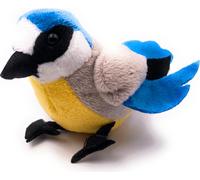 Onwomania Peluche Doudou Oiseau Mésange bleue Hauteur 11 cm Multicolore