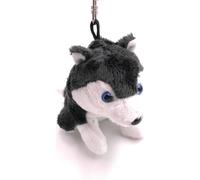 Onwomania Peluche / Doudou / Tissu Animal Porte-clés Chien Husky yeux bleus 14 cm