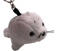 Onwomania Peluche / Doudou / Tissu Animal Porte-clés Phoque Bébé blanc 12 cm