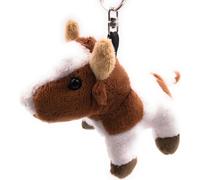 Onwomania Peluche / Doudou / Tissu Animal Porte-clés Vache Bovin brun 13 cm