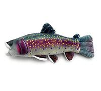 Onwomania Peluche Doudou Tissu Animal Truite Poisson Char 27 cm Multicolore