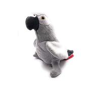 Onwomania Peluche Peluche Animal Animal Perroquet Gris Assis Oiseau 19 cm