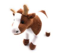 Onwomania Peluche Peluche Animal Vache Veau bovin Marron Blanc 23 cm
