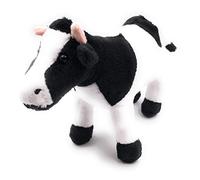 Onwomania Peluche Peluche Animal Vache Veau bovin Noir Blanc 23 cm