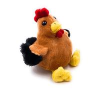 Onwomania Peluche Peluche Peluche Coq Poule Poule Assise Hauteur 15 cm Marron
