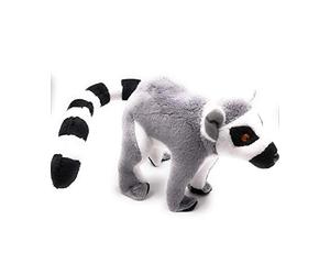 Onwomania Peluche Peluche Tissu Animal lémurien Gris Debout Primate 28 cm