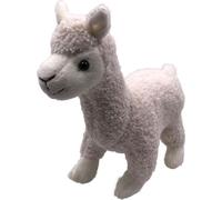 Onwomania Peluche Tissu Animal Alpaga blanc debout Lama 20 cm