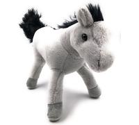 Onwomania Peluche Tissu Animal cheval gris debout 25 cm