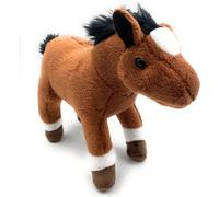 Onwomania Peluche Tissu Animal Cheval Jument d'équitation 24cm Marron