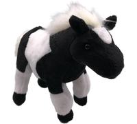 Onwomania peluche tissu animal cheval noir blanc debout western 26 cm