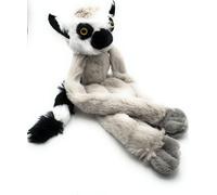 Onwomania Peluche Tissu Animal Lémurien Singe avec Velcro 43cm Gris