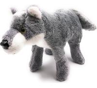 Onwomania Peluche Tissu Animal Loup Chien gris Prédateur 25 cm