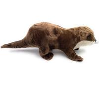 Onwomania Peluche Tissu Animal Loutre Lutrinae Martre d'eau 60cm Marron