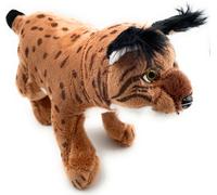 Onwomania peluche tissu animal lynx des neiges grand chat 24cm brun