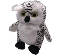 Onwomania peluche tissu animal neige hibou grands yeux blanc 14 cm