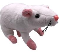 Onwomania Peluche Tissu Animal Rat Souris blanche Rongeur 31 cm