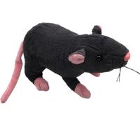 Onwomania Peluche Tissu Animal Rat Souris Noir Rongeur 31 cm