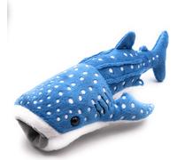 Onwomania Peluche Tissu animal requin-baleine bleu blanc à pois grand 26 cm