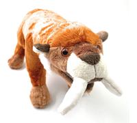 Onwomania Peluche Tissu Animal Tigre à dents de sabre Animal préhistorique 30cm brun
