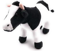 Onwomania Peluche Tissu animal vache veau bœuf noir blanc 23 cm