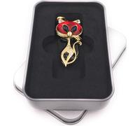 Onwomania Pendentif Chat Rouge Clé USB métal en boîte cadeau alu 16 GB USB 2.0