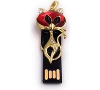 Onwomania Pendentif Chat Rouge Métal Funny Clé USB 16 Go USB 2.0