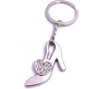 Onwomania Pendentif chaussure à talon haut avec pierres Porte-clés métal argenté
