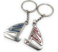 Onwomania Pendentif couple Amour Bateau Porte-clés métal Porte-bonheur en boîte cadeau alu, idéal à offrir
