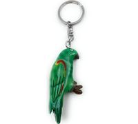 Onwomania - Perroquet Amazone Oiseau - Porte-clés en bois fait main, idéal comme cadeau par ex. pour le meilleur ami, la meilleure amie, maman - Pour hommes, femmes & enfants