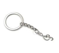 Onwomania Petit porte-clés en métal porte-bonheur en forme de clé de sol dans une boîte cadeau en aluminium, idéal pour offrir, argenté, taille unique